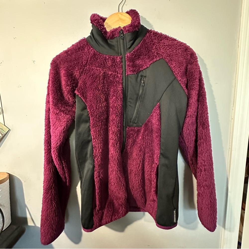 COLUMBIA Women’s Purple Full Zip Sherpa Fleece Outdoor Jacket - Picture 2 of 6